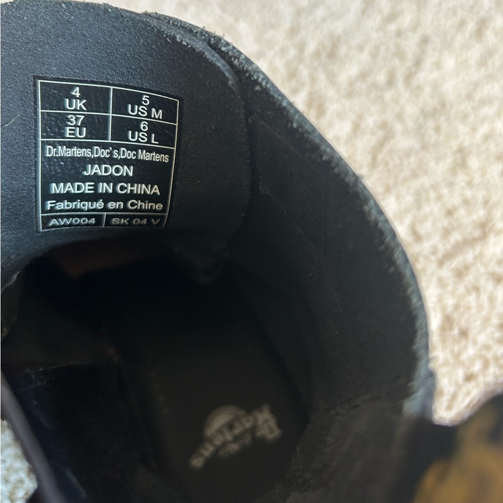 Dr. Martens Black Leather Platform Zip & Lace Combat Boots - Picture 3 of 3